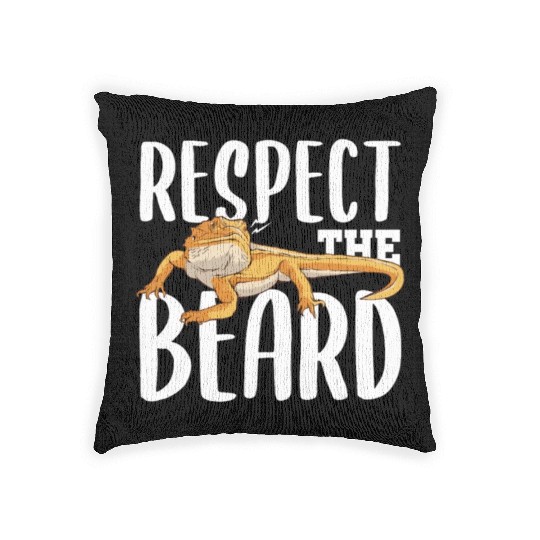 RESPECT THE BEARD Gifts Reptile Lover Keeper Woven Pillows