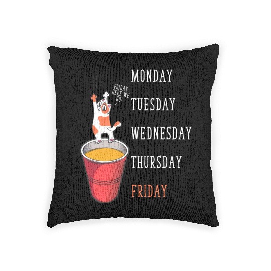 Cat Lover Funny Weekend Party Woven Pillows