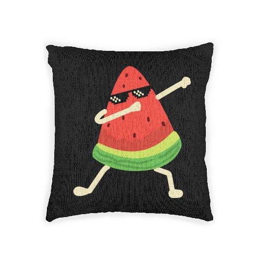 Dabbing Watermelon Melon summer Fruit Lover Woven Pillows