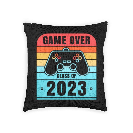Game Over Class of 2023 Video Games Vintage Woven Pillows
