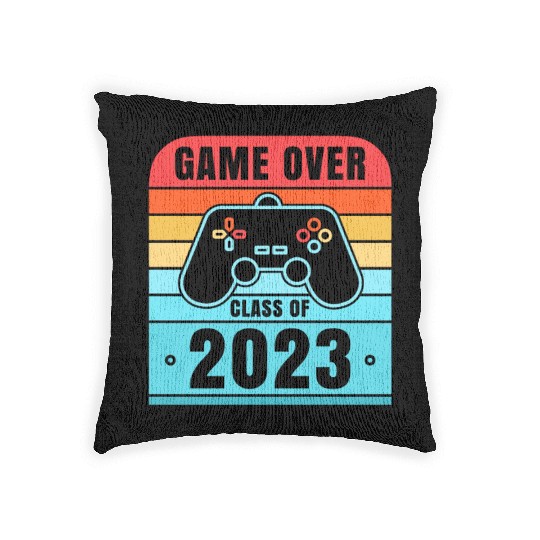 Game Over Class of 2023 Video Games Vintage Woven Pillows