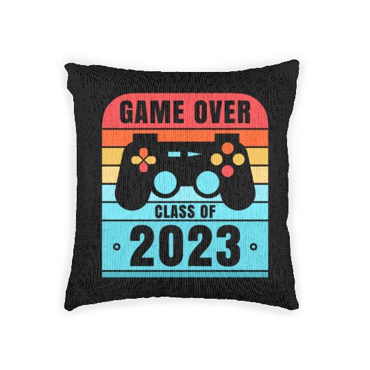 Game Over Class of 2023 Grad 2023 Graduation Woven Pillows