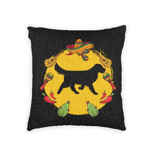 Cinco De Mayo Funny Golden Retriever Dog Lover Woven Pillows