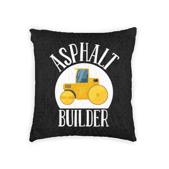 asphalt builder street builder construction worker Woven Pillows