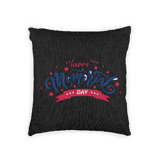 HAPPY MEMORIAL DAY Woven Pillows