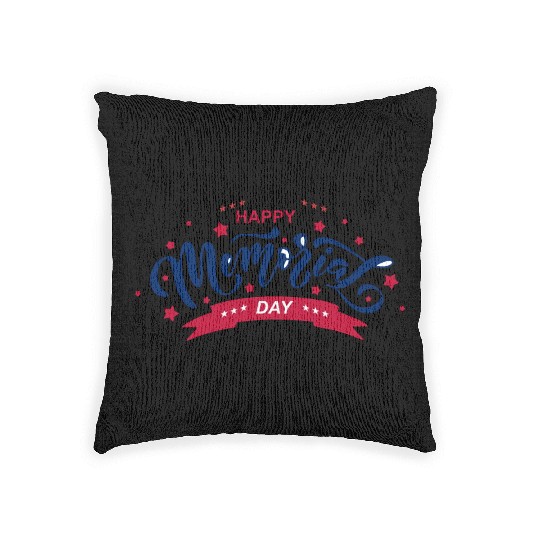 HAPPY MEMORIAL DAY Woven Pillows