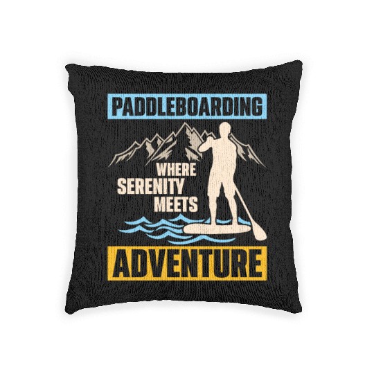 Paddleboarding Where Serenity Stand Up Paddle Woven Pillows