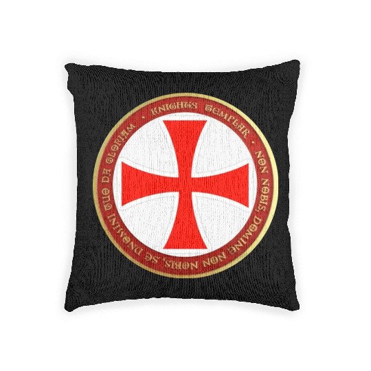Knights templar cross shield Woven Pillows