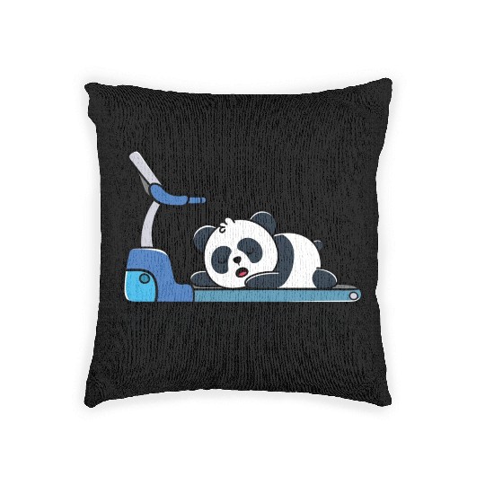 Never Skip Rest Day Panda Woven Pillows