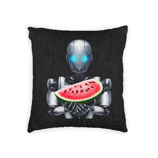 Watermelon for the robot Woven Pillows