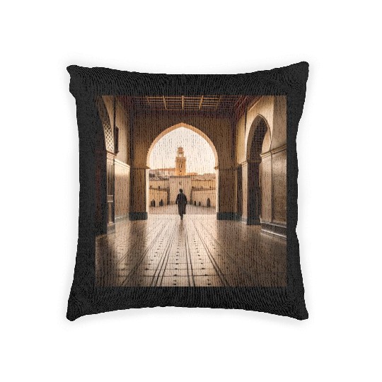 Fantasy pictures ,town Morocco ,city Rabat Woven Pillows
