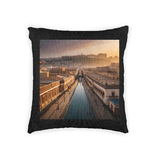 Fantasy pictures ,town Morocco ,city Rabat Woven Pillows