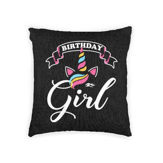 Rainbow Unicorn Happy Party Woven Pillows