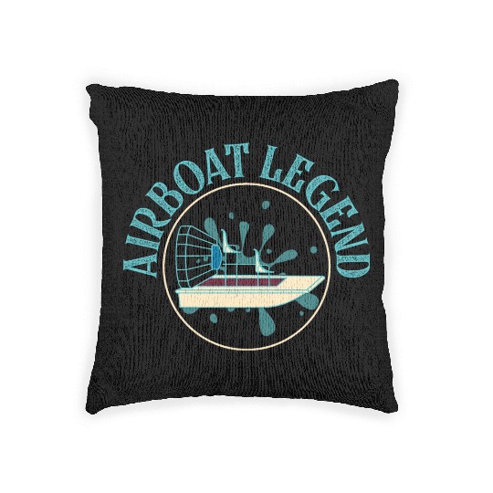 Airboat Legend Hydroplane Air Boat Propeller Swamp Woven Pillows