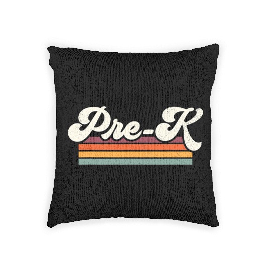 Retro Pre K Teacher Back To School Woven Pillows