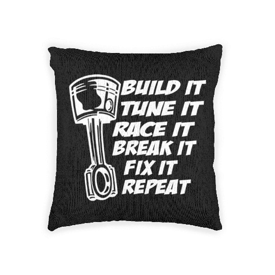 Build It Break It Repeat Street Drag Race Outlaws Woven Pillows