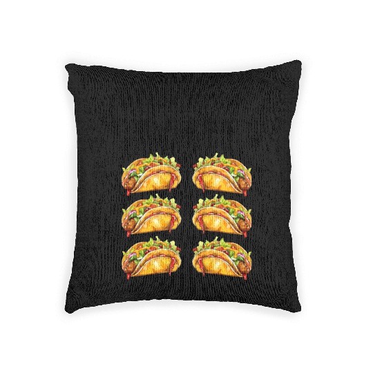Funny check out my six 6 pack with tacos Woven Pillows