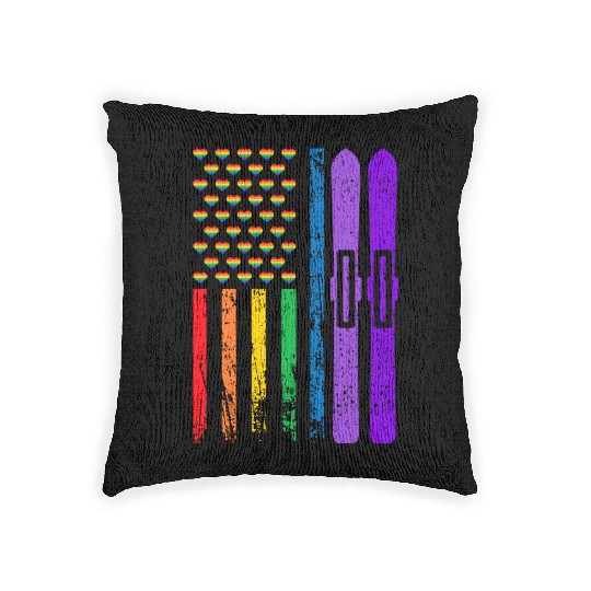 American Sports Rainbow Flag LGBT Pride Month Woven Pillows