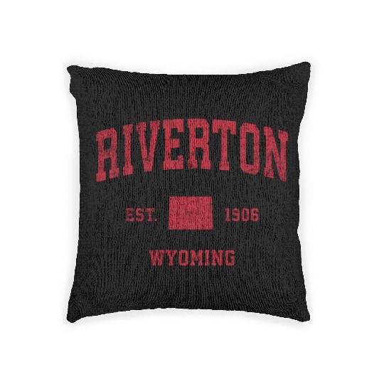 Riverton Wyoming Wy Sports Red Print Woven Pillows