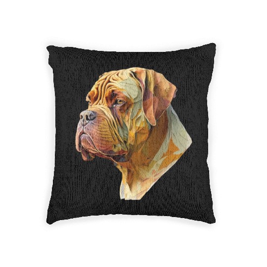 Abstract AI-Generated Dogue de Bordeaux Woven Pillows