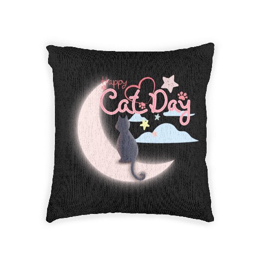 Happy Cat Days Woven Pillows