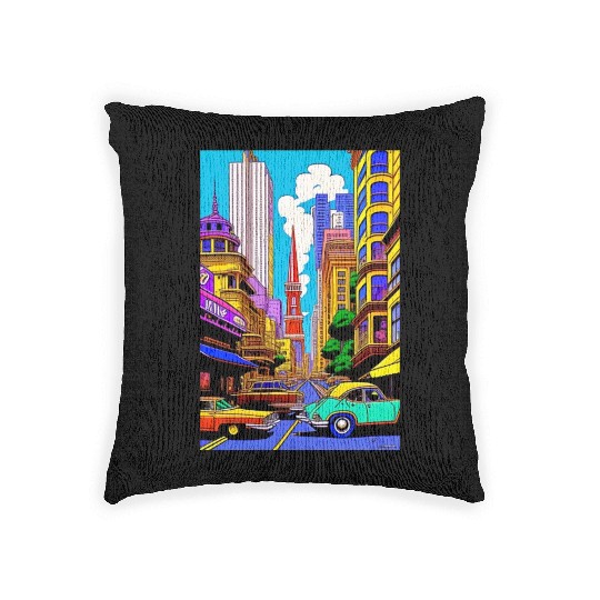 "Maximalist Chaos: chaotic stunning San Francisco Woven Pillows