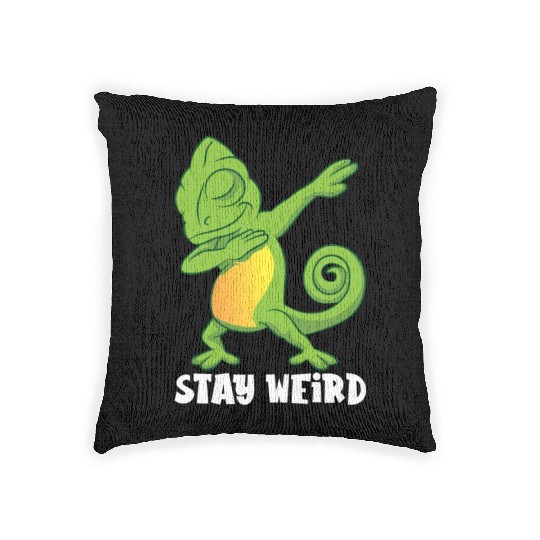 Dabbing Chameleon Sweet Woven Pillows