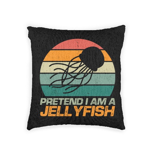 Retro Pretend I m A Jellyfish Ocean Lover Vintage Woven Pillows