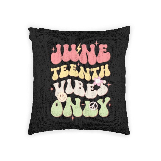 Juneteenth Vibes Only, Independence Day Woven Pillows