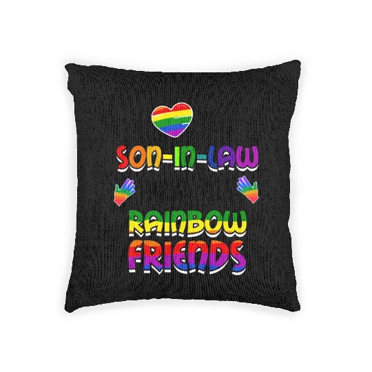 I Love My Son In Law And His Rainbow Friends LGBT Woven Pillows