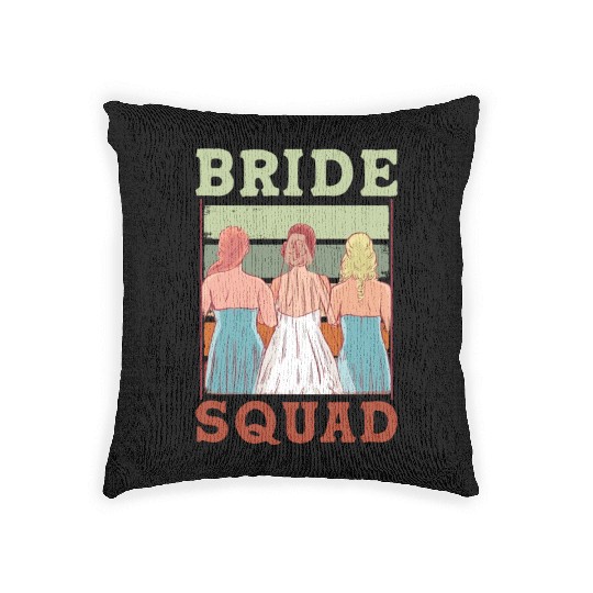 Bride Squad Bachelorette Party Wedding Cute Woven Pillows