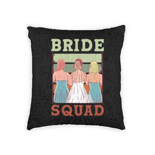 Bride Squad Bachelorette Party Wedding Cute Woven Pillows