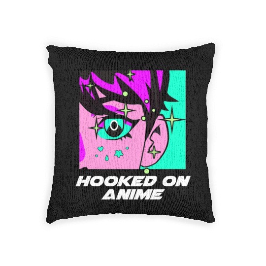 Hooked on Anime Japanese Kawaii Japan Cute Anime L Woven Pillows