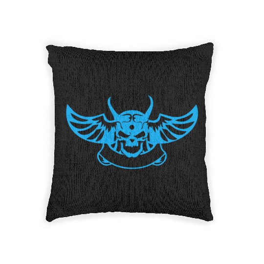 angry bird skull Woven Pillows
