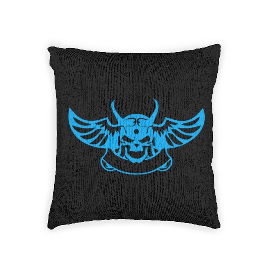 angry bird skull Woven Pillows