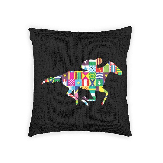 Kentucky Horse Racing Silks Woven Pillows
