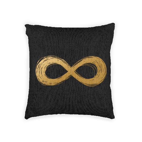 Golden Infinity Neurodiversity Symbol Autism Aware Woven Pillows