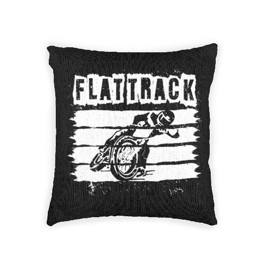 Flat Track Motorcycle Dirt Track Speedway Woven Pillows