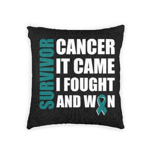 Ovarian Cancer Fight Cancer Ribbon Woven Pillows