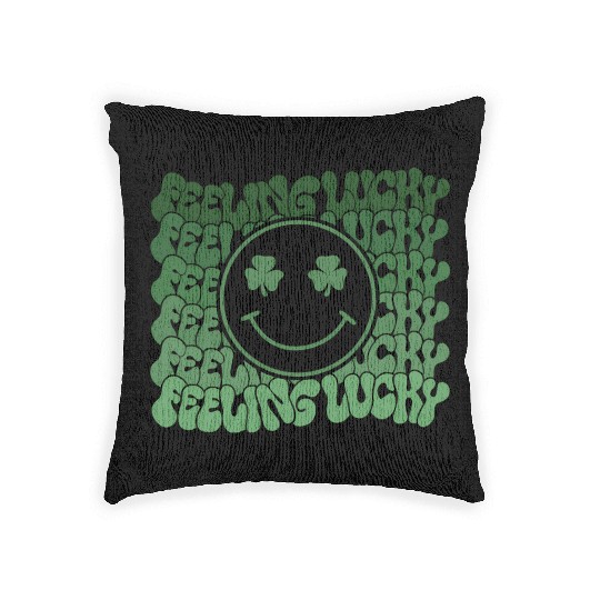 Feeling Lucky Saint Paddys Irish Smiling Icon Sham Woven Pillows