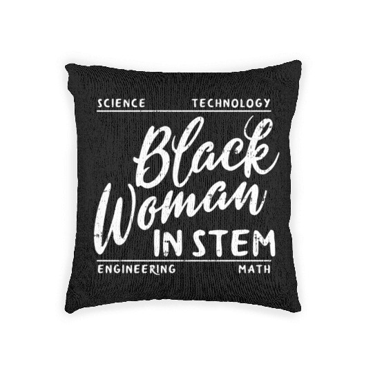 Black In Stem Science Math African Melanin Woven Pillows