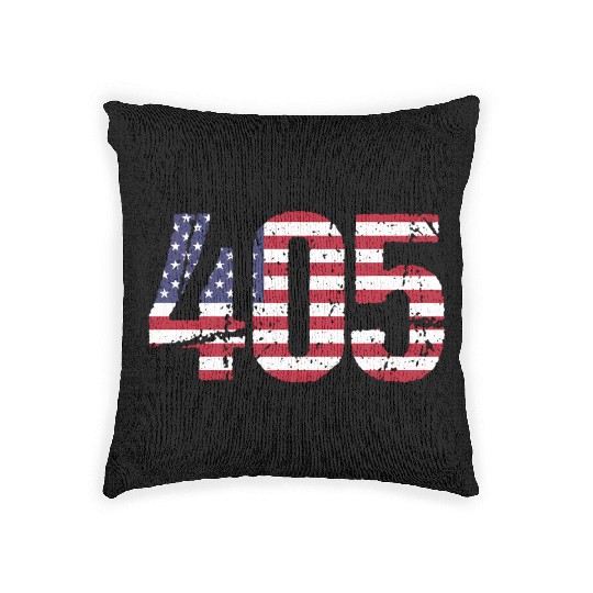 405 Oklahoma Area Code Woven Pillows