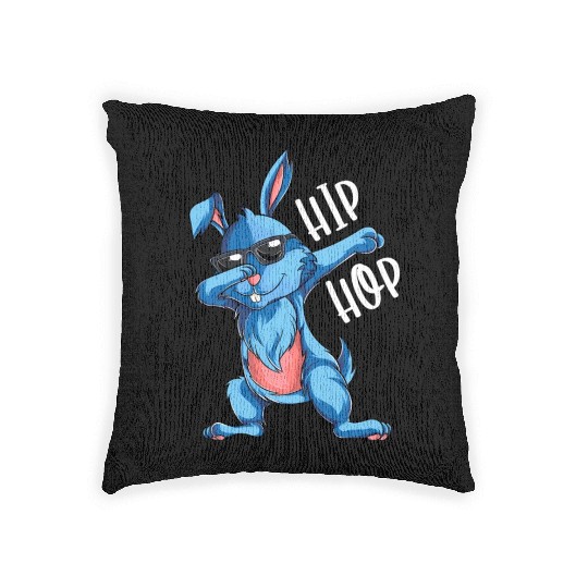 Hip Hop Dabbing Bunny Easter Day Woven Pillows