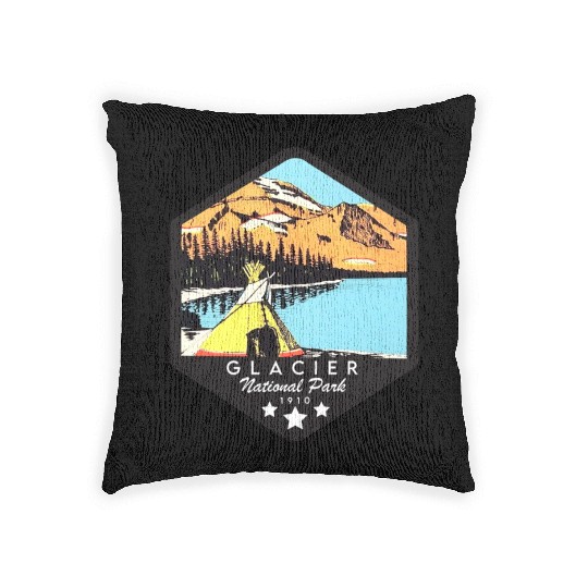 Glacier national park Woven Pillows