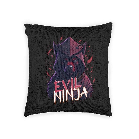 Powerful Boston Terrier Dog Ninja Woven Pillows