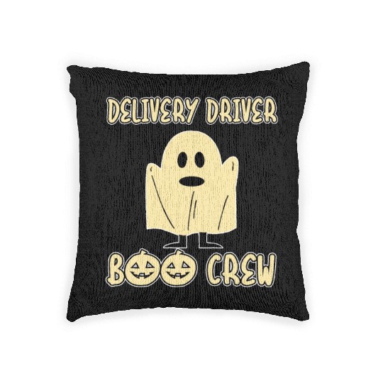 Delivery Driver Boo Crew Spooky Halloween Party Woven Pillows