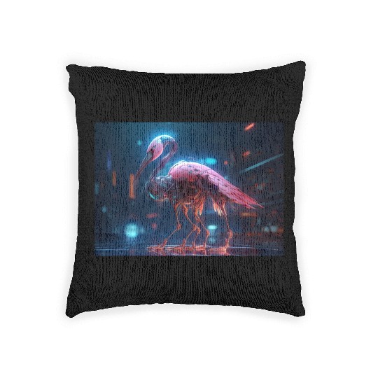 Neon Flamingo Woven Pillows