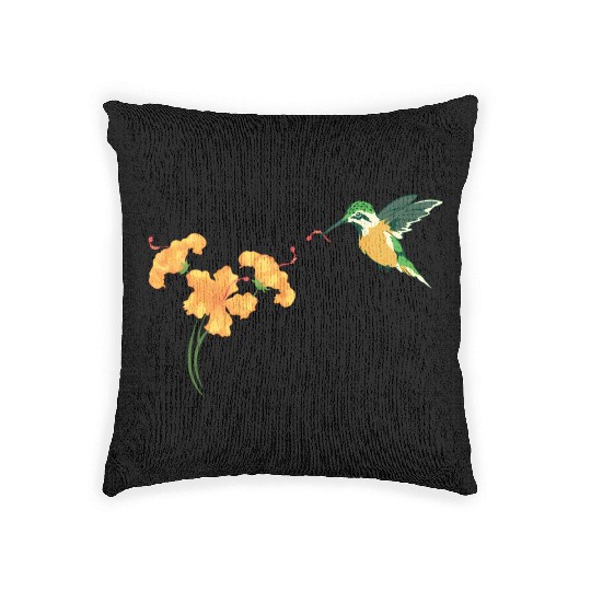 Garden Flower Nature Flower Animal Bird Hummingbir Woven Pillows