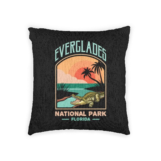 Everglades National Park Us Crocodile Florida Alli Woven Pillows