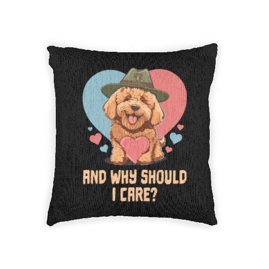 And Why Should I Care Goldendoodle Dog Dad Doodle Woven Pillows